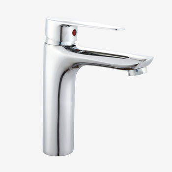Кран для ванной комнаты Смеситель для холодной воды Хромированный цинковый сплав Металлический вертикальный кран для мытья рук